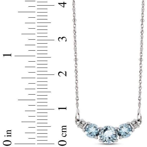 Aquamarine Necklace Diamond Accents 10K White Gold | Kay