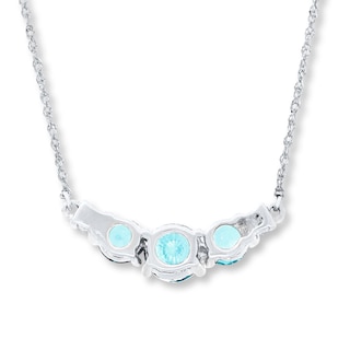 Aquamarine Necklace Diamond Accents 10K White Gold | Kay