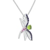 Thumbnail Image 3 of Dragonfly Necklace Multi-Gemstone Sterling Silver