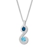 Thumbnail Image 1 of Blue Topaz & Lab-Created Sapphire Necklace Sterling Silver