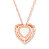 Thumbnail Image 3 of Heart Necklace Lab-Created Opal 10K Rose Gold