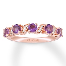 Le Vian Amethyst & Diamond Ring 14K Strawberry Gold