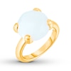 Thumbnail Image 0 of White Agate Ring Bronze/14K Yellow Gold-Plated - Size 7