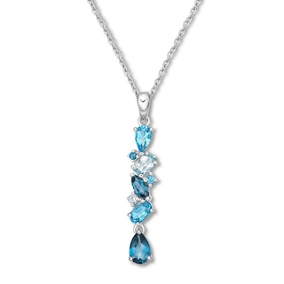 Vibrant Shades Blue Topaz Necklace Sterling Silver | Kay