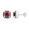 Thumbnail Image 2 of Garnet Earrings 1/6 ct tw Black Diamonds Sterling Silver