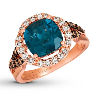 Le Vian Blue Topaz Ring 1/2 ct tw Diamonds 14K Strawberry Gold | Kay