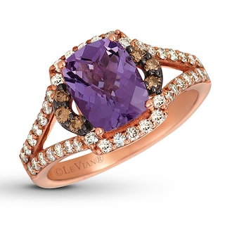 Le Vian Amethyst Ring 5/8 ct tw Diamonds 14K Strawberry Gold | Kay