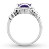 Thumbnail Image 2 of Amethyst Floral Ring 1/10 ct tw Diamonds Sterling Silver