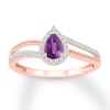 Thumbnail Image 1 of Amethyst & Lab-Created White Sapphire Ring 10K Rose Gold