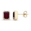 Thumbnail Image 0 of Garnet & White Topaz Earrings 10K Yellow Gold