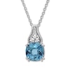 Thumbnail Image 1 of Cushion-Cut Blue Topaz Necklace White Topaz Sterling Silver