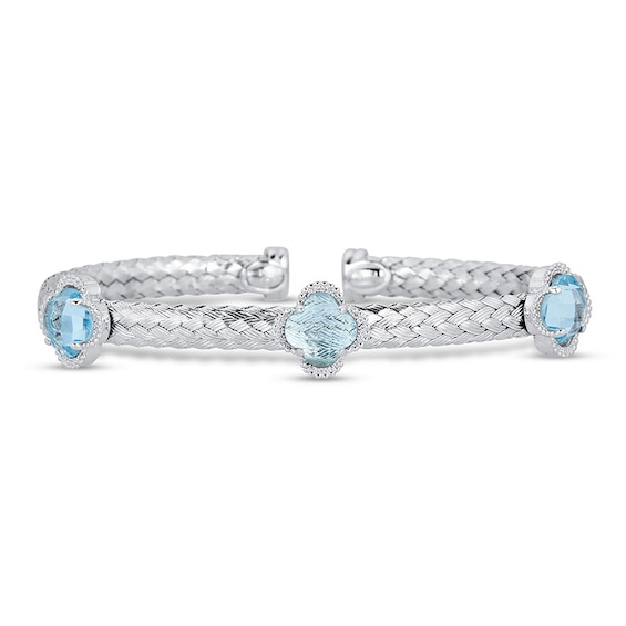 Blue Topaz Braided Cuff Bracelet Sterling Silver | Kay