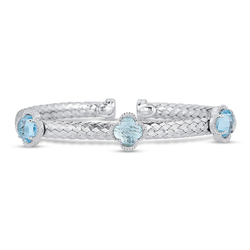 Blue Topaz Braided Cuff Bracelet Sterling Silver | Kay