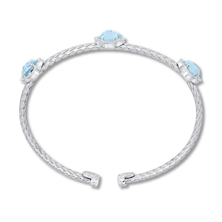 Blue Topaz Braided Cuff Bracelet Sterling Silver | Kay