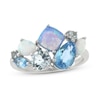 Thumbnail Image 0 of Blue Topaz & Lab-Created Blue Opal & Lab-Created White Opal Ring Sterling Silver