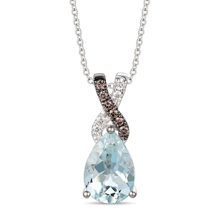 Le Vian Aquamarine Necklace 1/15 ct tw Diamonds 14K Vanilla Gold | Kay