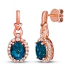 Thumbnail Image 0 of Le Vian Blue Topaz Earrings 1/2 ct tw Diamonds 14K Strawberry Gold