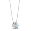 Thumbnail Image 2 of Aquamarine Solitaire Necklace Round-cut Sterling Silver 18&quot;