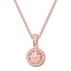 Thumbnail Image 1 of Morganite Necklace 1/10 ct tw Diamonds 10K Rose Gold