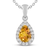 Thumbnail Image 1 of Citrine & White Lab-Created Sapphire Necklace Sterling Silver 18&quot;