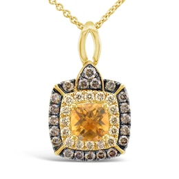 Le Vian Citrine Necklace 5/8 ct tw Diamonds 14K Honey Gold 18&quot;