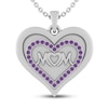 Thumbnail Image 0 of Amethyst MOM Heart Necklace Sterling Silver 18"