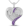 Thumbnail Image 1 of Amethyst MOM Heart Necklace Sterling Silver 18&quot;