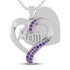 Thumbnail Image 2 of Amethyst MOM Heart Necklace Sterling Silver 18&quot;