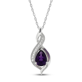 Amethyst & Lab-Created Sapphire Necklace in Sterling Silver | Kay