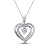 Thumbnail Image 3 of Convertible Heart Necklace Garnet & Lab-Created Sapphire in Sterling Silver