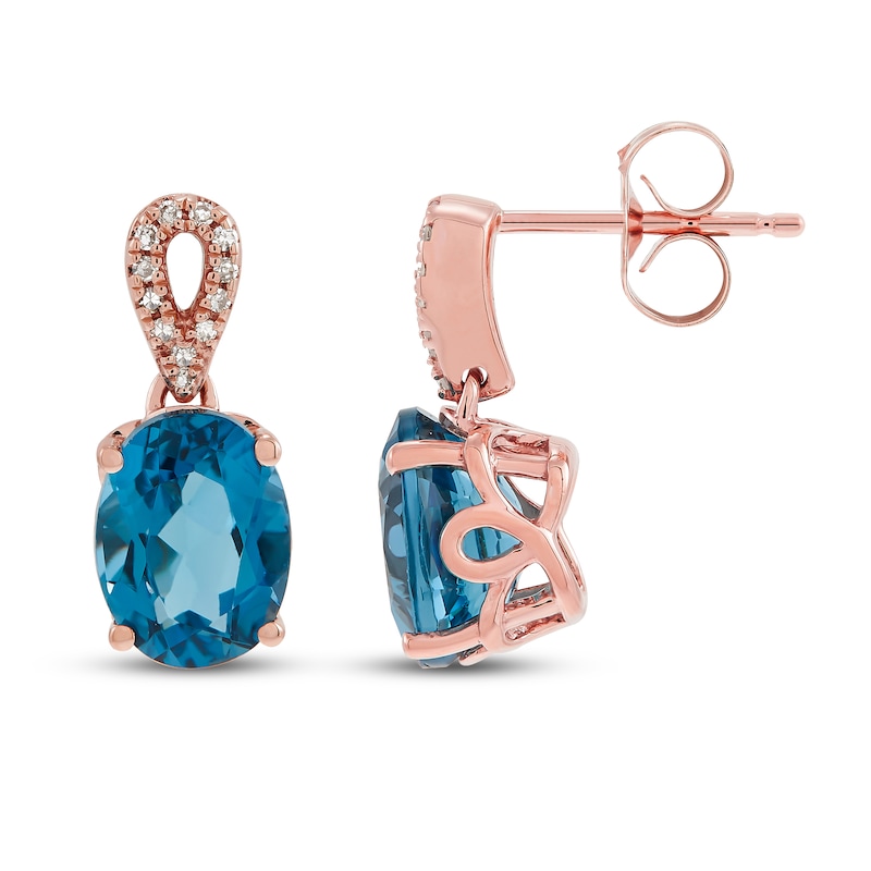 Main Image 2 of Topaz & Diamond Earrings 1/20 ct tw 10K Rose Gold