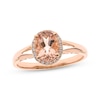 Thumbnail Image 1 of Morganite & 1/8 ct tw Diamond Ring Oval/Round 10K Rose Gold