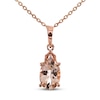 Thumbnail Image 1 of Morganite & Diamond Accent Necklace 10K Rose Gold 18&quot;