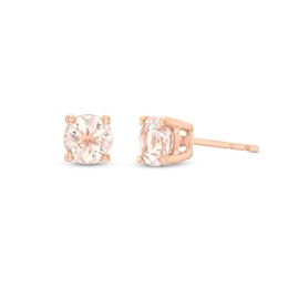 Morganite Stud Earrings 10K Rose Gold