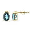 Thumbnail Image 0 of London Blue Topaz & Diamond Accent Earrings 10K Yellow Gold