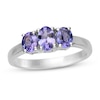 Thumbnail Image 0 of Tanzanite 3-Stone Ring Oval-cut Sterling Silver