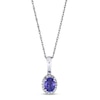 Thumbnail Image 1 of Tanzanite & 1/10 ct tw Diamond Necklace 10K White Gold 18&quot;