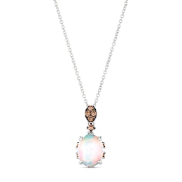 Le Vian Opal Necklace 1/4 ct tw Diamonds 14K Vanilla Gold 18&quot;