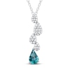 Thumbnail Image 1 of Oceanic Blue Topaz & White Topaz Raindrop Necklace Sterling Silver 18&quot;