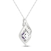 Thumbnail Image 3 of Amethyst & White Topaz Necklace Sterling Silver 18&quot;