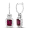 Thumbnail Image 1 of Neil Lane Garnet & Diamond Earrings 3/4 ct tw 14K White Gold