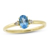 Thumbnail Image 0 of Swiss Blue Topaz & Diamond Ring 1/20 ct tw 10K Yellow Gold