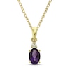 Thumbnail Image 1 of Amethyst and Diamond Accent Necklace 10K Yellow Gold