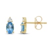 Thumbnail Image 1 of Swiss Blue Topaz & Diamond Earrings 1/20 ct tw 10K Yellow Gold