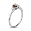 Thumbnail Image 1 of Garnet & Diamond Heart Ring 1/10 ct tw 10K White Gold