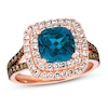 Thumbnail Image 1 of Le Vian Blue Topaz & Diamond Ring 1 ct tw 14K Strawberry Gold