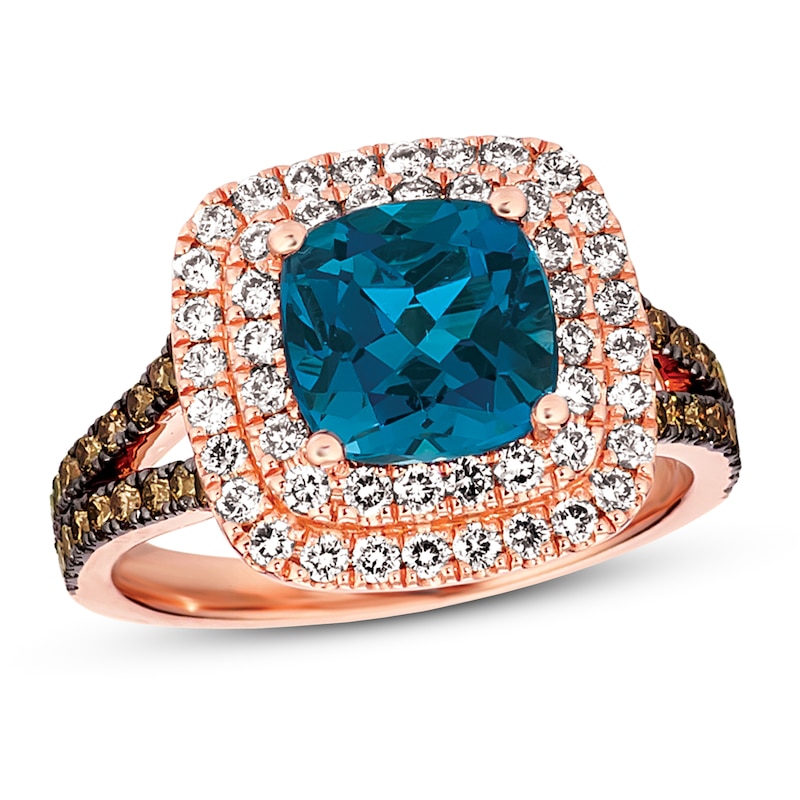 Le Vian Blue Topaz & Diamond Ring 1 ct tw 14K Strawberry Gold | Kay