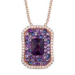 Le Vian Amethyst & Sapphire Necklace 1/3 ct tw Diamonds 14K Strawberry Gold 18&quot;