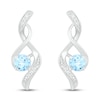 Thumbnail Image 3 of Blue Topaz & Diamond Earrings 1/20 ct tw 10K White Gold