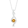 Thumbnail Image 1 of Citrine & Diamond Necklace 10K White Gold 18&quot;